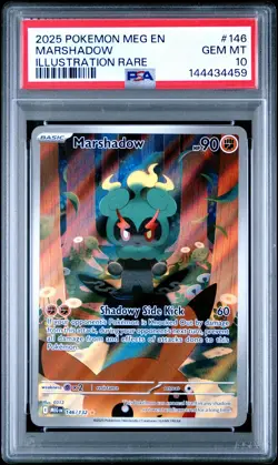 2025 POKEMON MEG EN-MEGA EVOLUTION ILLUSTRATION RARE #146 MARSHADOW PSA 10 - Image 1