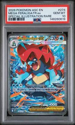 2026 POKEMON ASCENDED HEROES SPECIAL ILLUSTRATION RARE MEGA FERALIGATR EX PSA 10 - Image 1