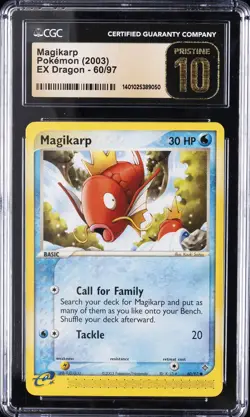 2003 POKEMON EX DRAGON #60 MAGIKARP CGC 10 PRISTINE - Image 1