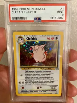 🔥 1999 Pokemon Jungle Clefable 1/64 Holo Rare PSA 9 MINT - Image 1