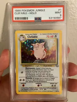 🔥 1999 Pokemon Jungle Clefable 1/64 Holo Rare PSA 9 MINT - Image 3