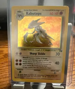 Pokemon Kabutops Fossil Holo Rare 9/62 1999 Wizards of the Coast Near Mint - Image 1