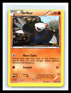 💥 Drilbur - 8/12 008/012 McDonald's Promos 2012 Promo Holo Pokemon TCG - Image 1