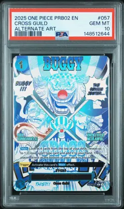 2025 ONE PIECE PRB02-PREMIUM BOOSTER ALTERNATE ART #057 CROSS GUILD PSA 10 - Image 1