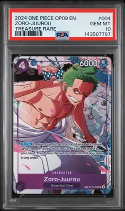 2024 ONE PIECE OP09-EMPERORS IN THE NEW WORLD TREASURE RARE ZORO-JUUROU PSA 10 - Image 1