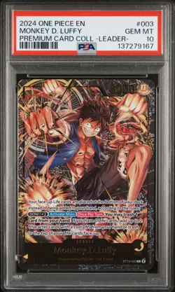 2024 ONE PIECE PREMIUM COLLECTION LEADER COLLECTION #003 MONKEY D. LUFFY PSA 10 - Image 1