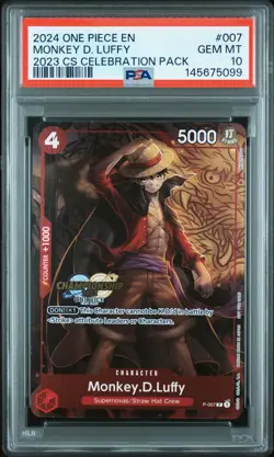 2024 ONE PIECE CHAMP 2023 CELEBRATION PACK #007 MONKEY D. LUFFY PSA 10 - Image 1