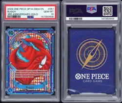2026 ONE PIECE OP14-EB04-THE AZURE SEA'S SEVEN 3RD ANV-GOLD #051 BUGGY PSA 10 - Image 3