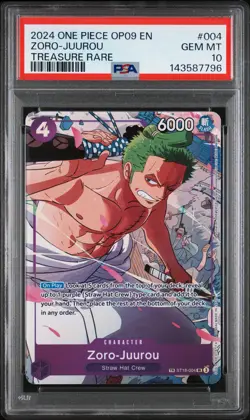 2024 ONE PIECE OP09-EMPERORS IN THE NEW WORLD TREASURE RARE ZORO-JUUROU PSA 10 - Image 1