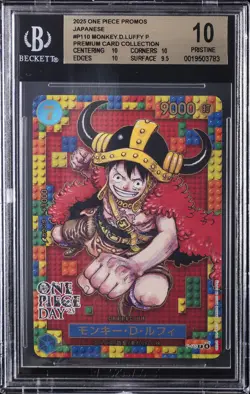 2025 ONE PIECE JAPANESE PROMO PREMIUM COLLECTION #P110 MONKEY D. LUFFY BGS 10 - Image 1