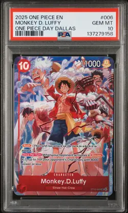 2025 ONE PIECE PROMOS ONE PIECE DAY DALLAS #006 MONKEY D. LUFFY PSA 10 - Image 1