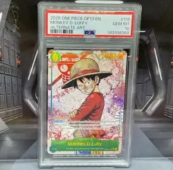 2025 ONE PIECE OP13 Carrying On His Will MONKEY D LUFFY 118 SEC Alternate PSA 10 - Image 1