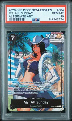2026 ONE PIECE OP14-EB04-THE AZURE SEA'S SEVEN ALT ART MS. ALL SUNDAY PSA 10 - Image 1