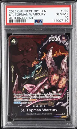 2025 ONE PIECE OP13-CARRYING ON HIS WILL ALTERNATE ART ST. TOPMAN WARCURY PSA 10 - Image 1