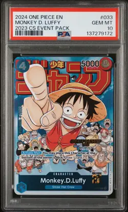 2024 ONE PIECE CHAMPIONSHIP 2023 EVENT PACK #033 MONKEY D. LUFFY PSA 10 - Image 1