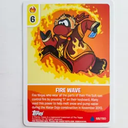 Club Penguin Card-Jitsu Fire Wave Card 68/150 Topps Disney - Image 1