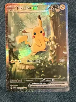 Pokemon Pikachu EX Holo 200 HP Card 276/217 Thunderbolt Electric TCG English - Image 1