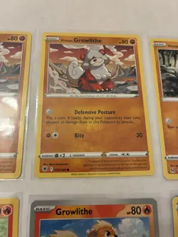 Lot Of 9 Growlithe and Arcanine Pokemon Cards - Image 2