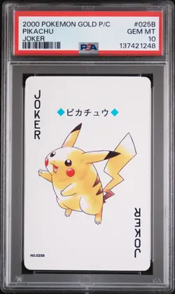 2000 POKEMON GOLD VERSION PLAYING CARDS JOKER #025B PIKACHU PSA 10 - Image 1