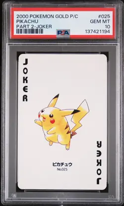 2000 POKEMON GOLD VERSION PART 2 PLAYING CARDS JOKER #025 PIKACHU PSA 10 - Image 1