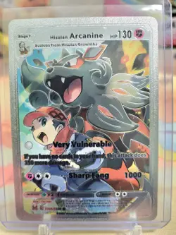 Hisuian Arcanine Foil Fan Art/Custom Gift Textured Collector Card TG08/TG30 - Image 1