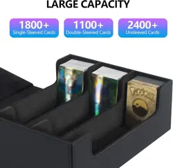 Leather Card Deck Case 1800+ Storage Box for Trading Cards MTG YuGiOh Sports - Image 4