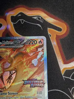 Pokemon Team Rocket's Moltres EX 229/182 Destined Rivals Stamped Card - Image 5