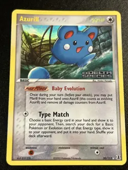 Pokemon Card Ex Delta Species Azurill 20/113 2005 Reverse Stamped Holo - Image 1