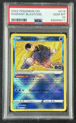 RADIANT BLASTOISE PSA 10 2022 POKEMON SWORD & SHIELD GO #018/078 GEM 671 - Image 1