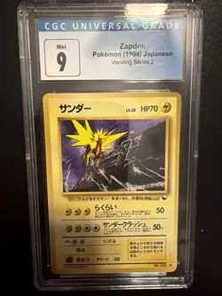 CGC 9 Zapdos 145 1998 Vending Series 2 Japanese Pokemon Card - Image 1