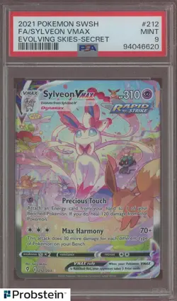 2021 Pokemon SWSH Evolving Skies Secret #212 FA/ Sylveon VMAX PSA 9 MINT - Image 1