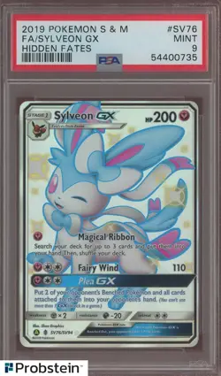 2019 Pokemon Sun & Moon Hidden Fates #SV76 FA/ Sylveon Gx PSA 9 MINT - Image 1