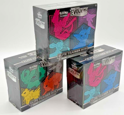 Lot of (3) Pokemon TCG SWSH Evolving Skies Elite Trainer Boxes ETB Sealed - Image 1
