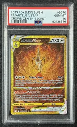 ARCEUS VSTAR PSA 10 2023 POKEMON SWSH CROWN ZENITH #GG70/GG70 FULL ART FA 846 - Image 1