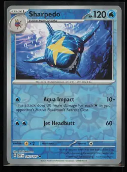 Sharpedo 047/197 Pokemon Obsidian Flames Uncommon Near Mint Reverse Holo - Image 1
