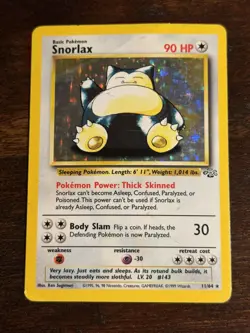 Pokemon TCG Snorlax 11/64 Rare Holo Jungle Set 1999 WOTC HP - Image 1