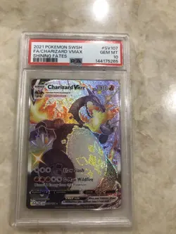 2021 POKEMON SWORD & SHIELD SHINING FATES #SV107 FULL ART/CHARIZARD VMAX PSA 10 - Image 1