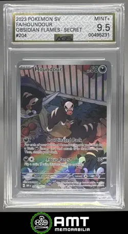 Houndour AGS 9.5 2023 Pokemon Scarlet Violet Obsidian Flames OBF EN #204/197 231 - Image 1