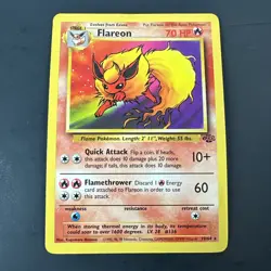 Pokemon Flareon 19/64 Jungle Set Rare Non-Holo WOTC 1999 - Image 1