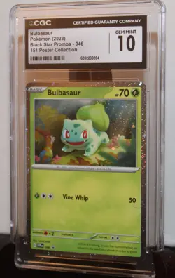 2023 POKEMON SVP EN-SV BLACK STAR PROMO 151 POSTER COLL #046 BULBASAUR CGC 10 - Image 3