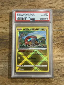 GRADED PSA 10 2023 Pokemon SWSH Radiant Charjabug Crown Zenith #051 - Image 1