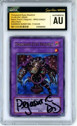CGC Authentic Signed Darren Dunstan Thousand-Eyes Restrict RP02-EN021 Unltd - Image 1
