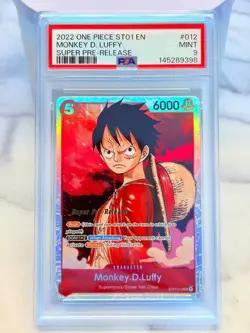 2022 One Piece MONKEY.D.LUFFY PSA 9 SUPER PRE-RELEASE ST01-012 STRAW HAT ENGLISH - Image 1