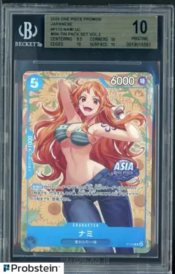 BGS 10 Nami P-112 2025 One Piece TCG Exclusive Asia Mini Tin Vol.2 Promo - Image 1