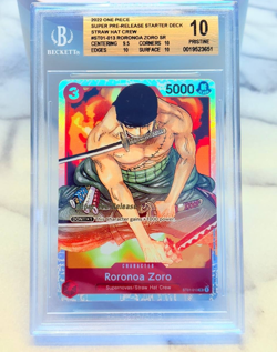 2022 One Piece Roronoa Zoro SUPER PRE-RELEASE ST01-013 SPECIAL RARE BGS 10 ENG - Image 1