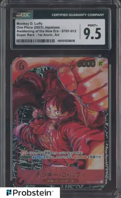 2023 One Piece Japanese ST01-012 1st Anniversary Art Monkey D Luffy SR CGC 9.5 - Image 1