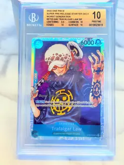 2022 One Piece TRAFALGAR LAW Super Pre-Release ST02-009 BGS 10 PRISTINE - Image 1