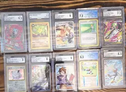 Graded Pokemon Card Slab Lot 10 EX/Full Art Illustration Rare, Vintage, CGC AGS! - Image 1