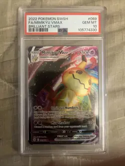 Pokemon 069/172 Mimikyu VMAX Holo Ultra Rare TCG Card PSA 10 - Image 1
