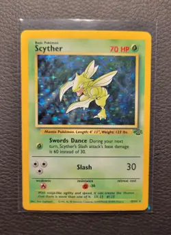 Pokemon Scyther Jungle 10/64 Holo Rare Unlimited 70 HP English Card 1999 - Image 1